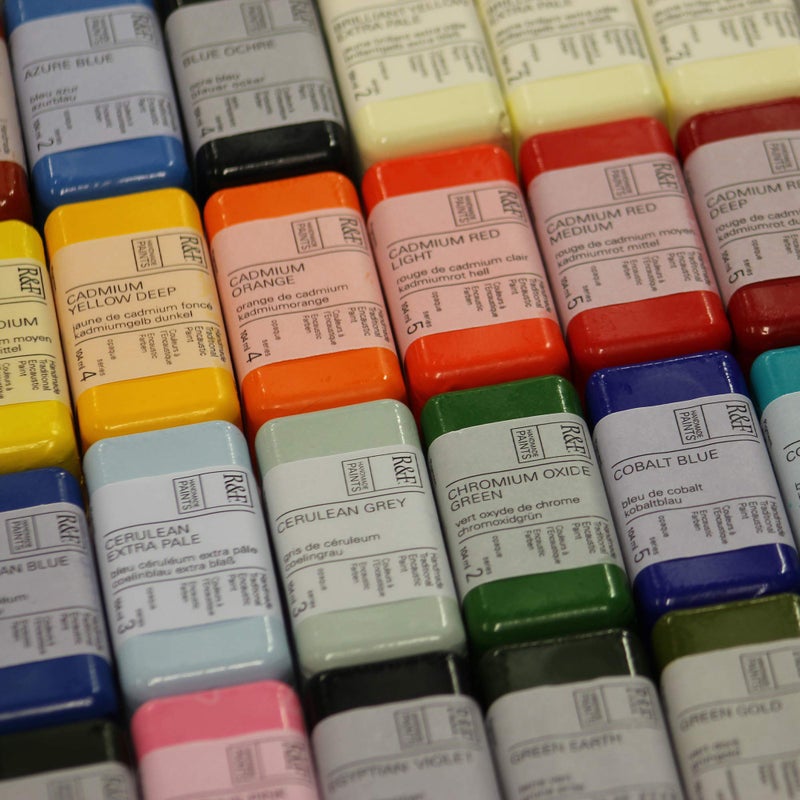 R&F Handmade Paints - Professional Encaustic Paint - Earth Tones, Set of 6 40ml - Image 5